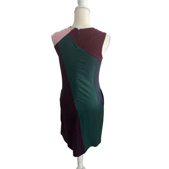 eSHAKTI Multicolor Colorblock A Line Dress Size 2 - Picture 2 of 5